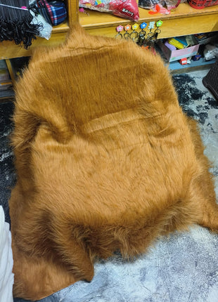 IMPORTED DARK BROWN LONG PILE FURR FABRIC