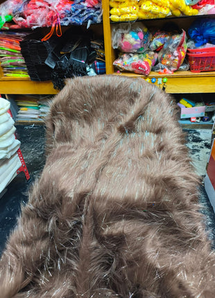 Coco brown Long pile furr fabric