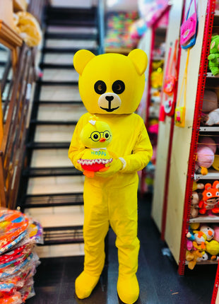 Lemon yellow teddy mascot