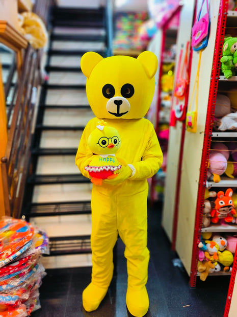 Lemon yellow teddy mascot