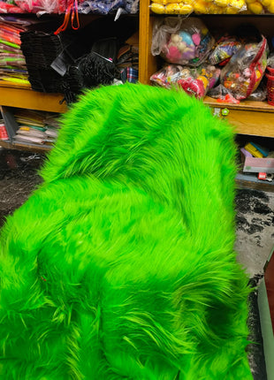 Forest green Long pile furr fabric
