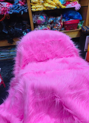 Pink Long pile furr fabric