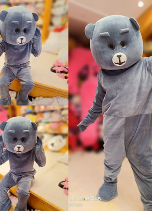 GREY TEDDY MASCOT