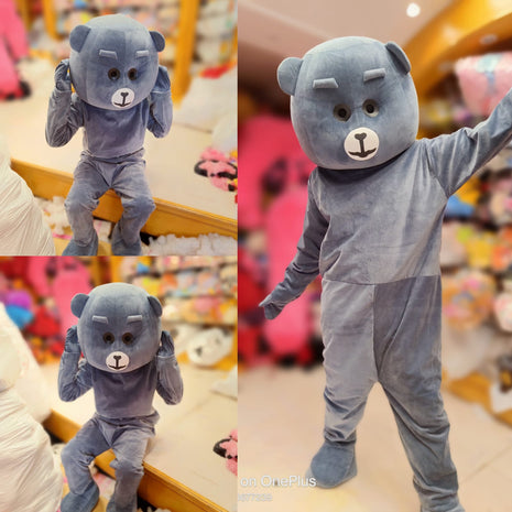 GREY TEDDY MASCOT