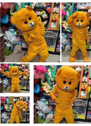 Dark yellow teddy Mascot