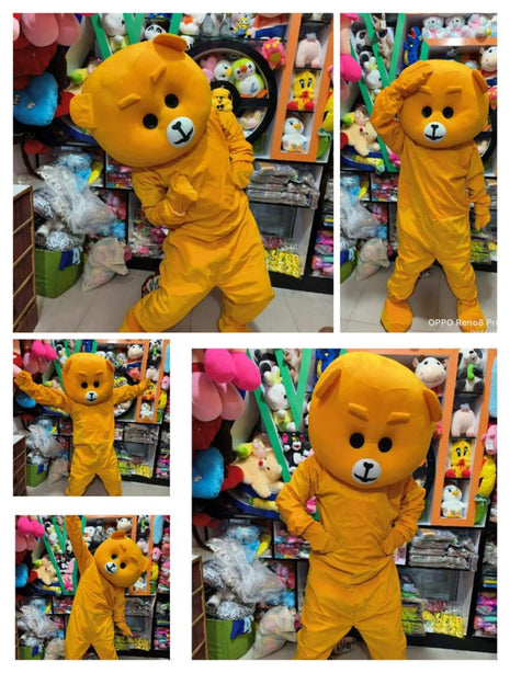 Dark yellow teddy Mascot