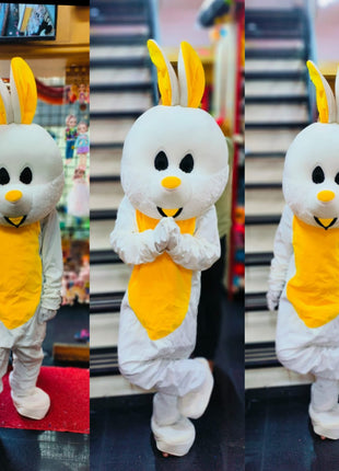 Yellow & white Rabbit Mascot