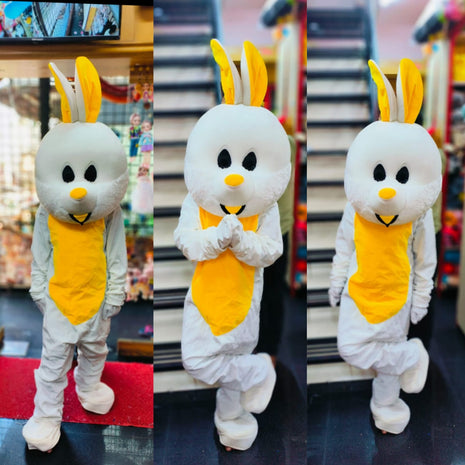 Yellow & white Rabbit Mascot